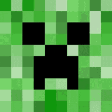 a picture of a creeper face on a green background