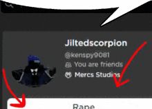 a picture of a person 's profile with a red arrow pointing to their name