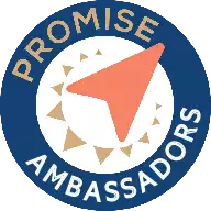 a logo for promise ambassadors with a compass in the middle