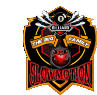 a logo for a billiards club called slowmotion