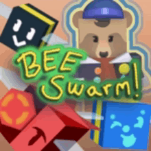 a game called bee swarm with a bear on top