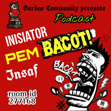 a poster for a podcast called iniciator pem bacoti