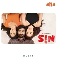 a man and two women are laying upside down on a poster that says sin