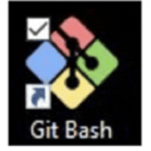 a logo for git bash is shown on a black background