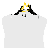 a cartoon drawing of a person wearing a crown on their head