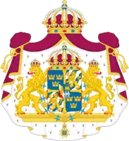 a coat of arms with a crown and lions on it