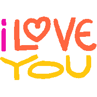 a colorful sign that says " i love you " with a heart in the middle