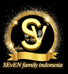 a logo for seven family indonesia with a microphone