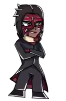 a cartoon character wearing a red mask and glasses