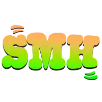 the word smk is written in green and orange letters