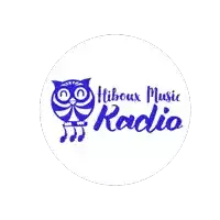 a logo for hiboux music radio with an owl