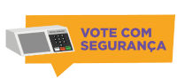 a sign that says vote com seguranca next to a machine