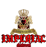 a logo for imperial chatroom with a crown and heart