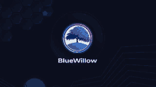 a logo for blue willow with a tree in the center