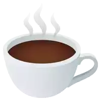 a cup of coffee with steam coming out of it on a white background