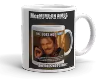 a mug with a picture of sean bean and the words one does not simply on it