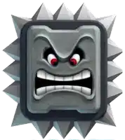 a cartoon character with a very angry face on it