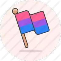 an icon of a bisexual flag on a white background