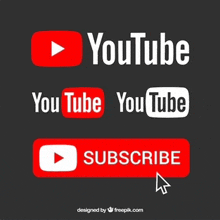 a set of youtube logos with a subscribe button