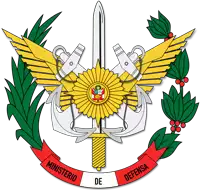 a coat of arms for ministerio de defensa with a sword