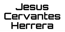 jesus cervantes herrera is written in black letters