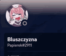 a picture of a girl in a circle with the name bluszczyzna on it