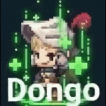 a pixel art character with the name dongo on it