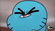 gumball from the amazing world of gumball is making a face