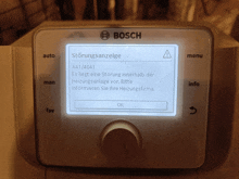 a bosch device displays a message that says störungsanzeige