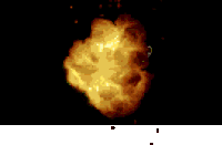 a pixel art of an explosion with a white border