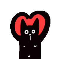 a black cat making a heart shape with its paws