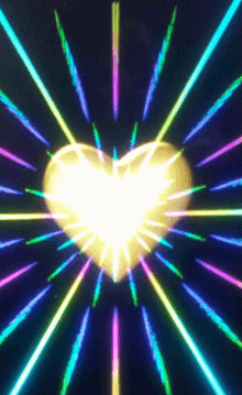 a glowing heart is surrounded by colorful lines