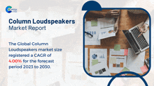 a poster for the column loudspeakers market report