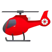 an illustration of a red helicopter with a white wheel