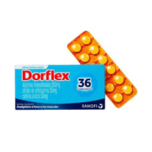 dorflex is a medication that is being sold in a blister pack of 36 pills .