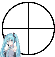 a sniper scope with a picture of hatsune miku in the middle .