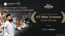 virat kohli is a winner of the icc male cricketer of the decade