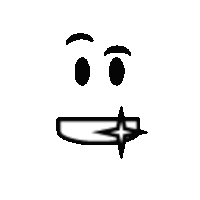 a black and white drawing of a smiley face with braces on its teeth .