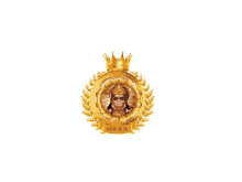 a gold emblem with a picture of hanuman and the word royal on the bottom