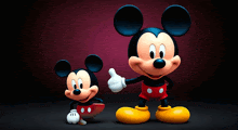 mickey mouse giving a thumbs up next to another mickey mouse