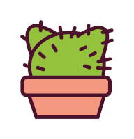 an icon of a green cactus in a pot