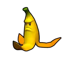 a cartoon banana peel with an angry face