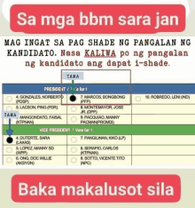 a ballot with the words baka makalusot sila on the bottom