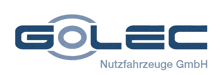 a logo for golec nutzfahrzeuge gmbh with a white background