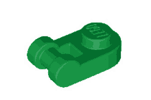 a green lego piece on a white background with the letters lego on it