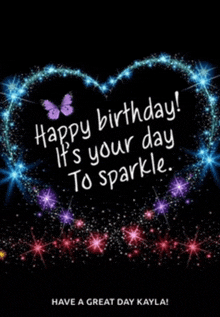 a birthday card that says happy birthday it 's your day to sparkle ..