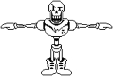 a pixel art drawing of papyrus from undertale