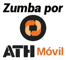 a logo that says zumba por ath movil in orange