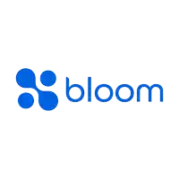 a blue logo that says bloom on it