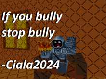 a poster that says if you bully stop bully on it